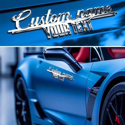 Two Line Letter custom metal car emblem - image 1