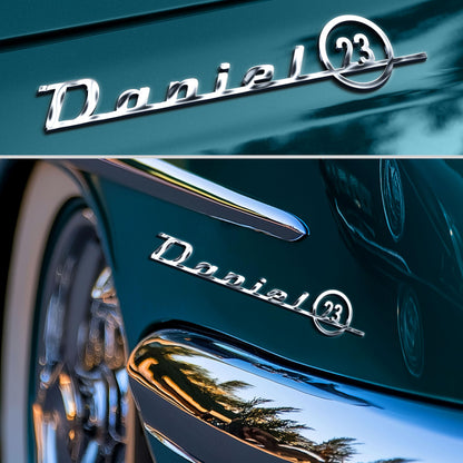 Name & Number custom metal car emblem - image 1