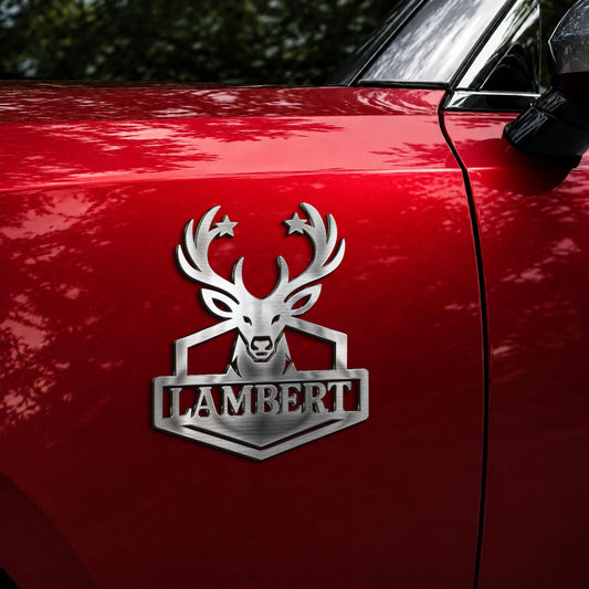 Hunting Deer custom metal car emblem - image 1