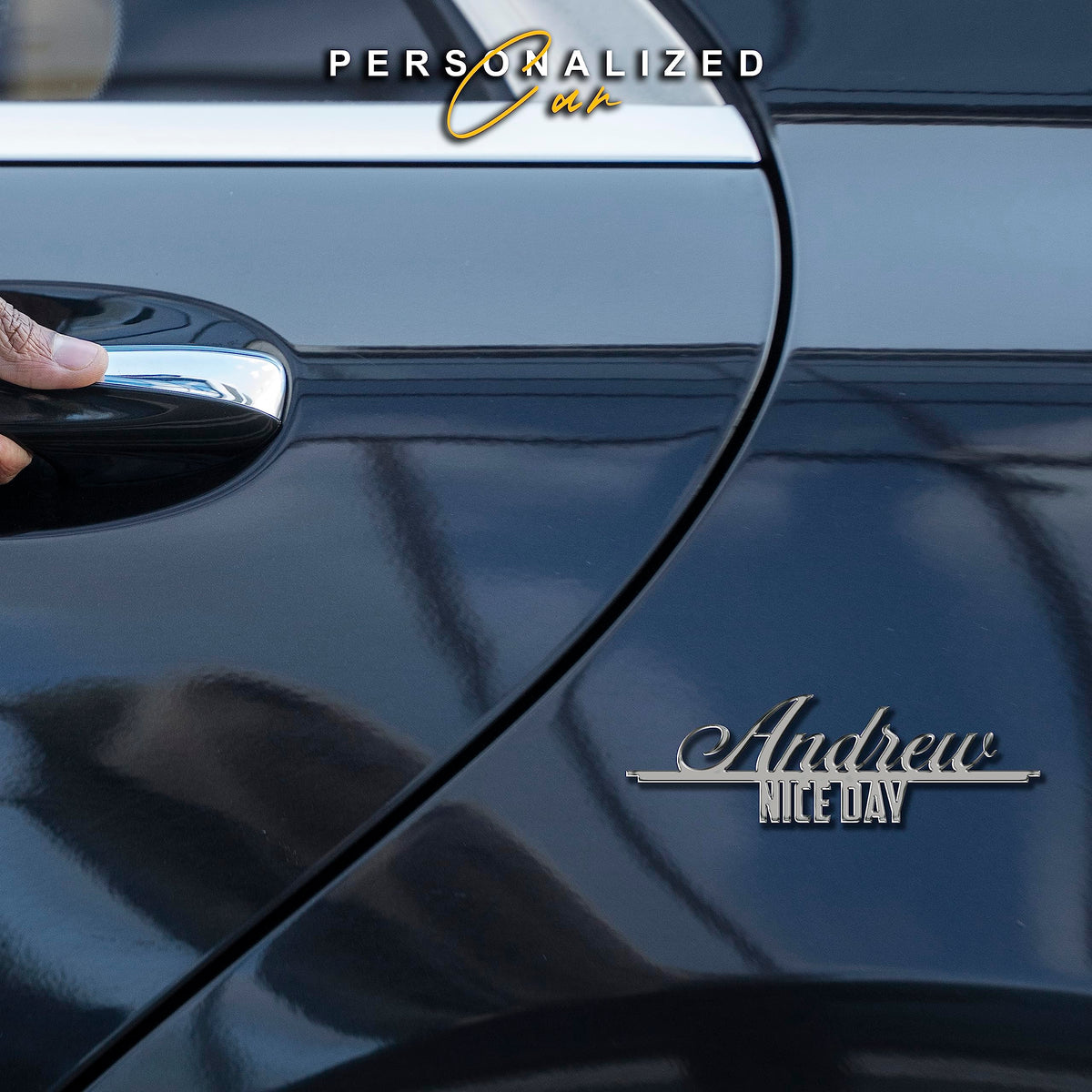Two Line Letter custom metal car emblem - image 5